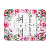 ピンクとパープルの花柄フレキシブルフォトマグネット マグネット (横)