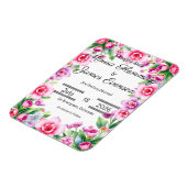 ピンクとパープルの花柄フレキシブルフォトマグネット マグネット (左側)