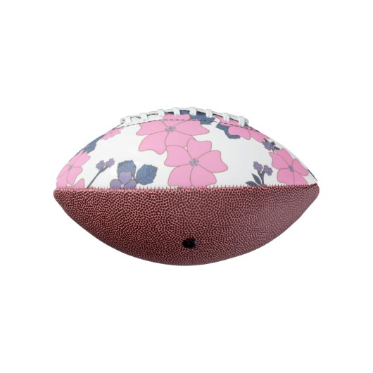 ピンクとパープルの花柄 アメリカンフットボール (回転270)