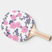 ピンクとパープルの花柄 卓球ラケット (横)