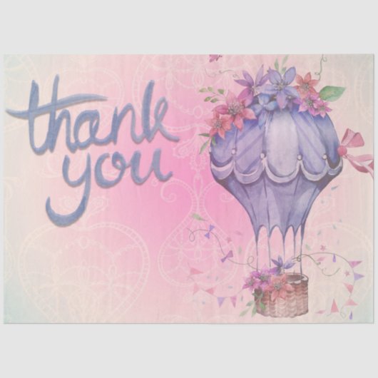 ピンクとパープルの花柄 薄葉紙 (正面)