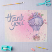 ピンクとパープルの花柄 薄葉紙 (クラフト)