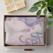 ピンクとパープルの花柄 薄葉紙 (ギフト)