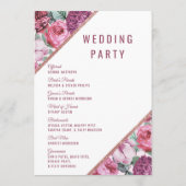 ピンクとパープルの花 ローズゴールドの結婚式プログラム プログラム (裏面)