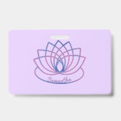 ピンクとパープルの蓮の花 バッジ (裏面)