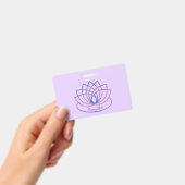 ピンクとパープルの蓮の花 バッジ (手持ち)