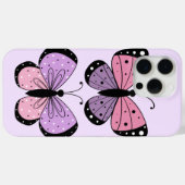 ピンクとパープルの蝶々 Case-Mate iPhoneケース (裏面 (横))