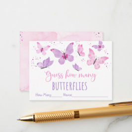 ピンクとパープルの蝶の予想ゲーム エンクロージャーカード