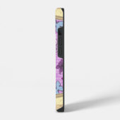 ピンクとパープルの蝶柄 iPhoneケース (左側面)