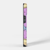 ピンクとパープルの蝶柄 iPhoneケース (右側面)