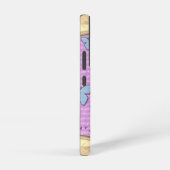 ピンクとパープルの蝶柄 SAMSUNG GALAXYケース (右側面)
