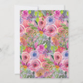 ピンクとパープルの野生の花 50周年記念結婚式 招待状 (裏面)