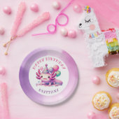 ピンクとパープルアクソロトルガールズバースデーパーティー ペーパープレート (パーティー)