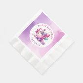 ピンクとパープルアクソロトルガールズバースデーパーティー 縁ありランチョンナプキン (角)