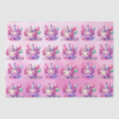 ピンクとパープルアクソロトルガールズバースデーパーティー 薄葉紙 (正面)