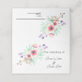 ピンクとパープルアネモネスの名前座席表 プレイスカード (外部開封)