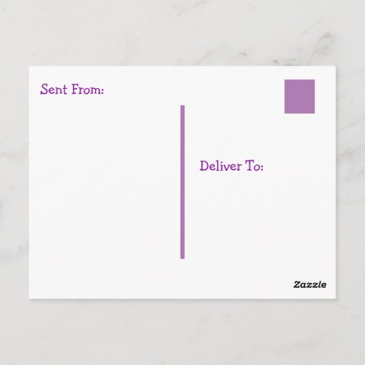 ピンクとパープルガールの誕生日はがき ポストカード (裏面)