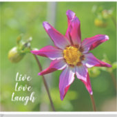 ピンクとパープルダリアの花のステッやる気を起こさせるク シール (正面)