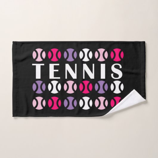 ピンクと💜パープルテニス🎾 ハンドタオル (ハンドタオル)