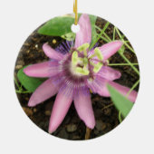 ピンクとパープルパッションフラワーのオーナメント セラミックオーナメント (裏面)