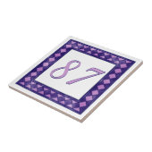 ピンクとパープルビッグ市松模様にハウス番号 タイル (側面)