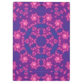 ピンクとパープルマンデラの丸い雪 クリップボード (裏面)