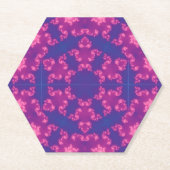 ピンクとパープルマンデラの丸い雪 ペーパーコースター (正面)