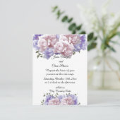 ピンクとパープル牡丹の結婚式招待状 招待状 (スタンド正面)