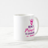 ピンクとパープル プリンセスは疲れるコーヒー コーヒーマグカップ (正面右)