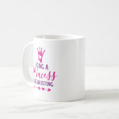 ピンクとパープル プリンセスは疲れるコーヒー コーヒーマグカップ (正面左)