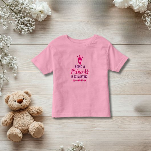 ピンクとパープル プリンセスは疲れる トドラーTシャツ