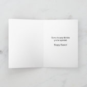 ピンクとヒョウのイースターバニーピンクの弓 カード (内部)