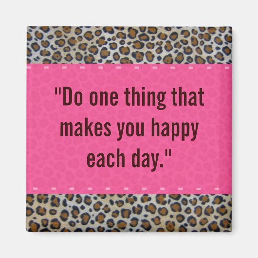 ピンクとヒョウ印刷 マグネット (正面)