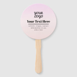 ピンクとピーチのグラデーションロゴ＆テキスト ハンドファン