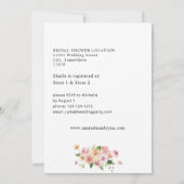 ピンクとピーチの花とグリーン ブライダルシャワー 招待状 (裏面)