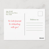 ピンクとピーチカボチャのベビーシャワー ポストカード (裏面)