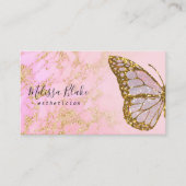 ピンクとフェイク金ゴールドグリッター 名刺 (正面)