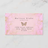 ピンクとフェイク金ゴールドグリッター 名刺 (裏面)