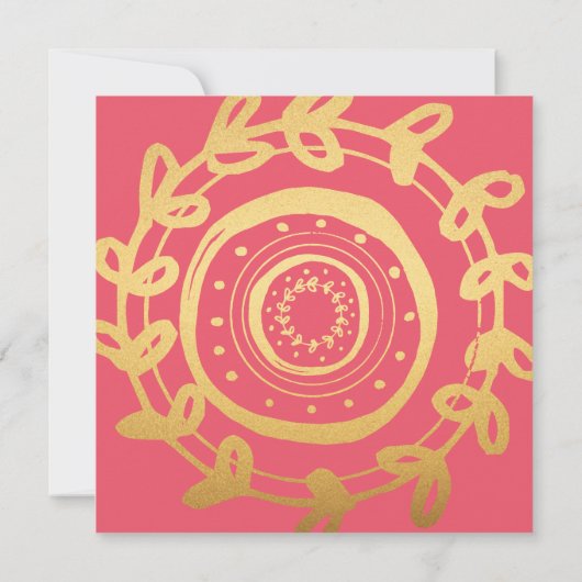 ピンクとフェイク金ゴールドモダンシックのイースターブランチ 招待状 (裏面)