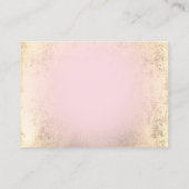 ピンクとフェイク金ゴールド箔サンキューカード 名刺 (裏面)