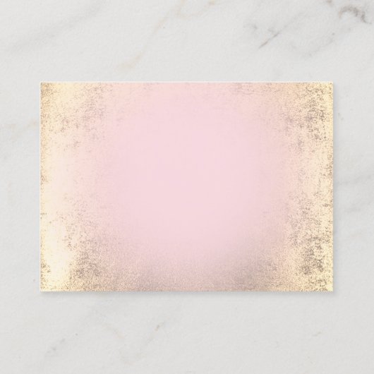 ピンクとフェイク金ゴールド箔サンキューカード 名刺 (裏面)