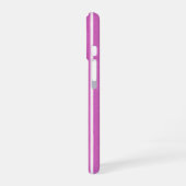 ピンクとフクシアのストライプ iPhone 16ケース (左側面)