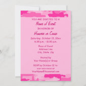 ピンクとフクシア カモ カモフラージュ パーティー イベント 招待状 (裏面)