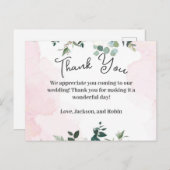 ピンクとフローラサンキューカード ポストカード (正面/裏面)