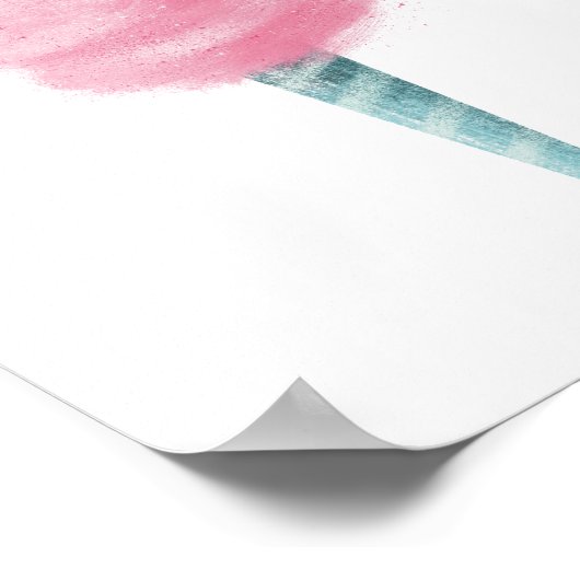 ピンクとフワフワのコットンキャンディ子供部屋作品 ポスター (角)