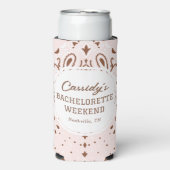ピンクとブラウンのウェスタンスタイルのハッチャケパーティー スリム缶クーラー (Seltzer正面)