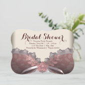 ピンクとブラウンのコルセットブライダルシャワー 招待状 (スタンド正面)