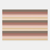 ピンクとブラウンのストライプ ラッピングペーパーシート (正面2)