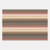 ピンクとブラウンのストライプ ラッピングペーパーシート (正面)