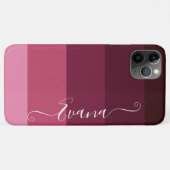 ピンクとブラウンのストライプColorBlockパーソナライズ名 Case-Mate iPhoneケース (裏面(横))